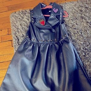 DISNEY | EUC Descendants 3 Evie Pleather Navy Blue Dress Size 5/6